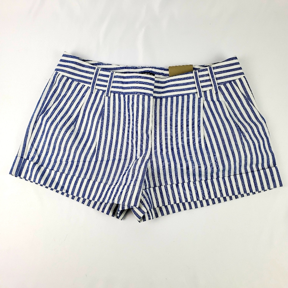 NEW Express Blue And White Striped Cuffed Shorts